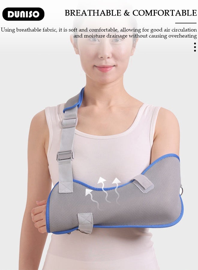 DUNISO Arm sling shoulder Immobilizer - comfortable medical sling for shoulder injury, left and right arm, men and women, for Broken, dislocated, fracture, strain - Image 3