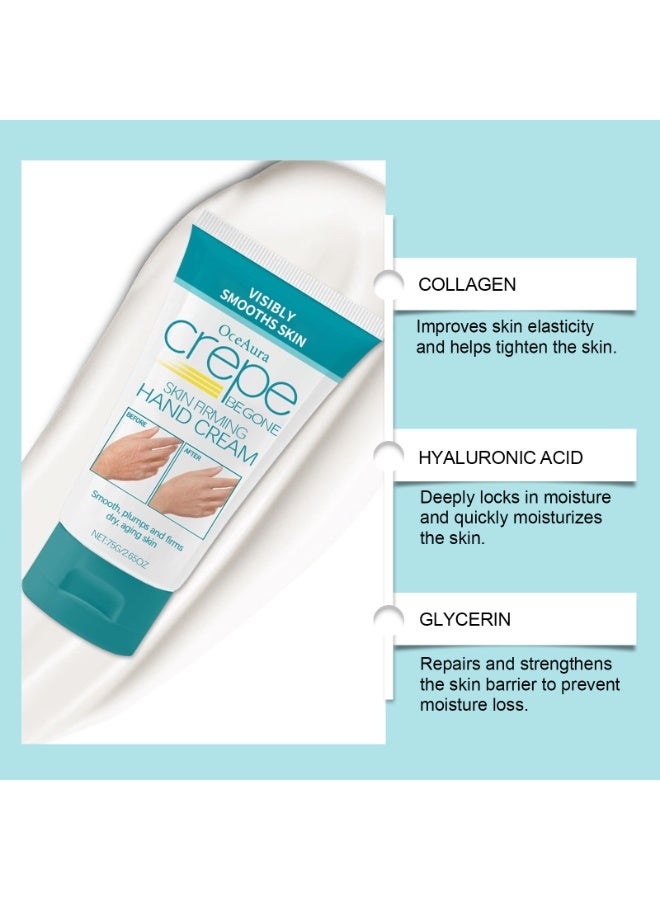 CREPE Collagen Repair Hand Cream with Hyaluronic Acid, Ceramide  Glycerin，Relieves Dry, Cracked, Peeling Hands，24h-Hydration  Anti-Wrinkle，Non-Greasy, Fast Absorbing，Gentle for Sensitive Skin 75g - Image 5