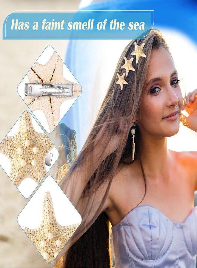 Yilloog 18 Pcs Starfish Hair Clips Mermaid Accessories Seashell Resin Starfish Beach Hair Clips Pins for Women Ladies Halloween Wedding Bridal Gifts - Image 3