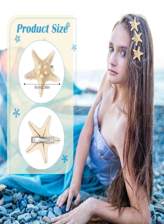 Yilloog 18 Pcs Starfish Hair Clips Mermaid Accessories Seashell Resin Starfish Beach Hair Clips Pins for Women Ladies Halloween Wedding Bridal Gifts - Image 2