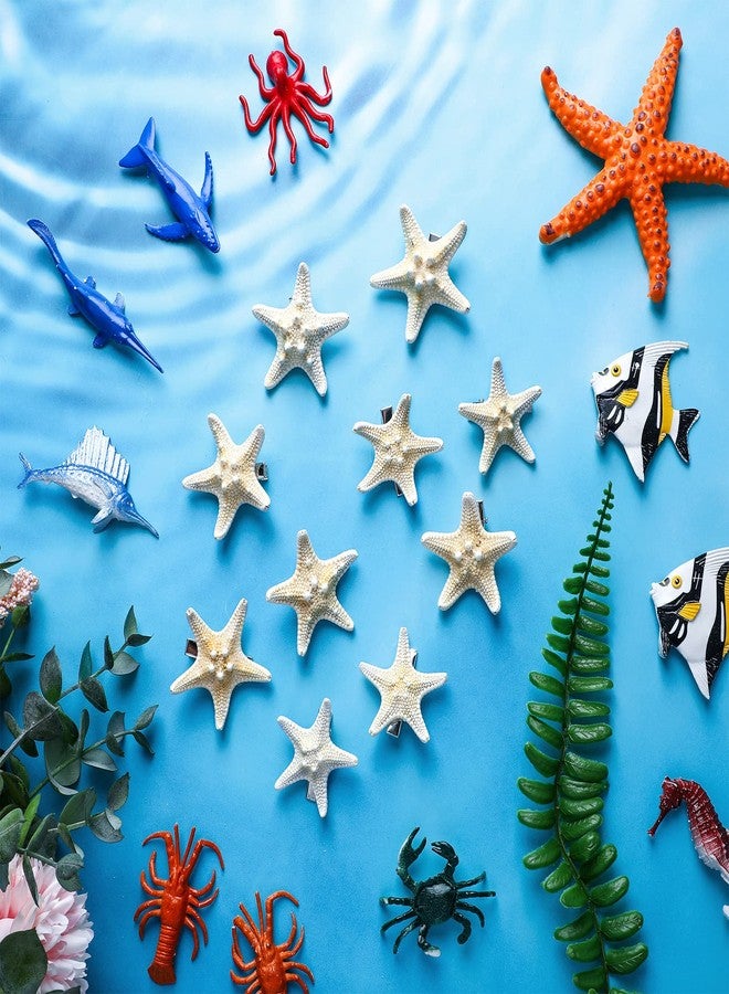 Yilloog 18 Pcs Starfish Hair Clips Mermaid Accessories Seashell Resin Starfish Beach Hair Clips Pins for Women Ladies Halloween Wedding Bridal Gifts - Image 4