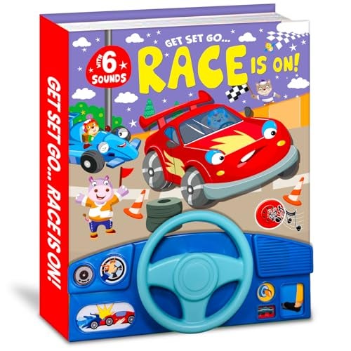 BRIJBASI My First Car Racing Sound Book | Interactive Musical Board Book for Toddlers | Vehicle Sounds and Early Learning Fun - Image 1