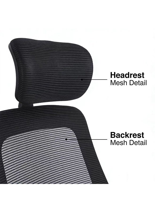 JCB CHIC Ergonomic Mesh Office Chair, Mid-Back Desk Chair with Lumbar Support and Rolling Casters, Adjustable Height Swivel Computer Chair for Home Office - Image 5