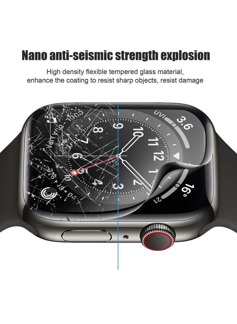 Digi Core واقي شاشة من الزجاج المقسى iWatch متوافق مع سلسلة ساعات Apple 45 مم، غطاء مقاوم للخدش رفيع للغاية لساعة iWatch، واقي شاشة شفاف من الزجاج المقسى ثلاثي الأبعاد مقاوم للماء - Image 2