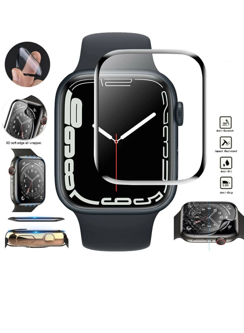 Digi Core واقي شاشة من الزجاج المقسى iWatch متوافق مع سلسلة ساعات Apple 45 مم، غطاء مقاوم للخدش رفيع للغاية لساعة iWatch، واقي شاشة شفاف من الزجاج المقسى ثلاثي الأبعاد مقاوم للماء - Image 3