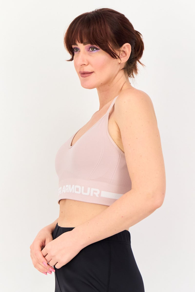 UNDER ARMOUR Women Lightly Padded Training Sports Bra, Light Pink - Image 2