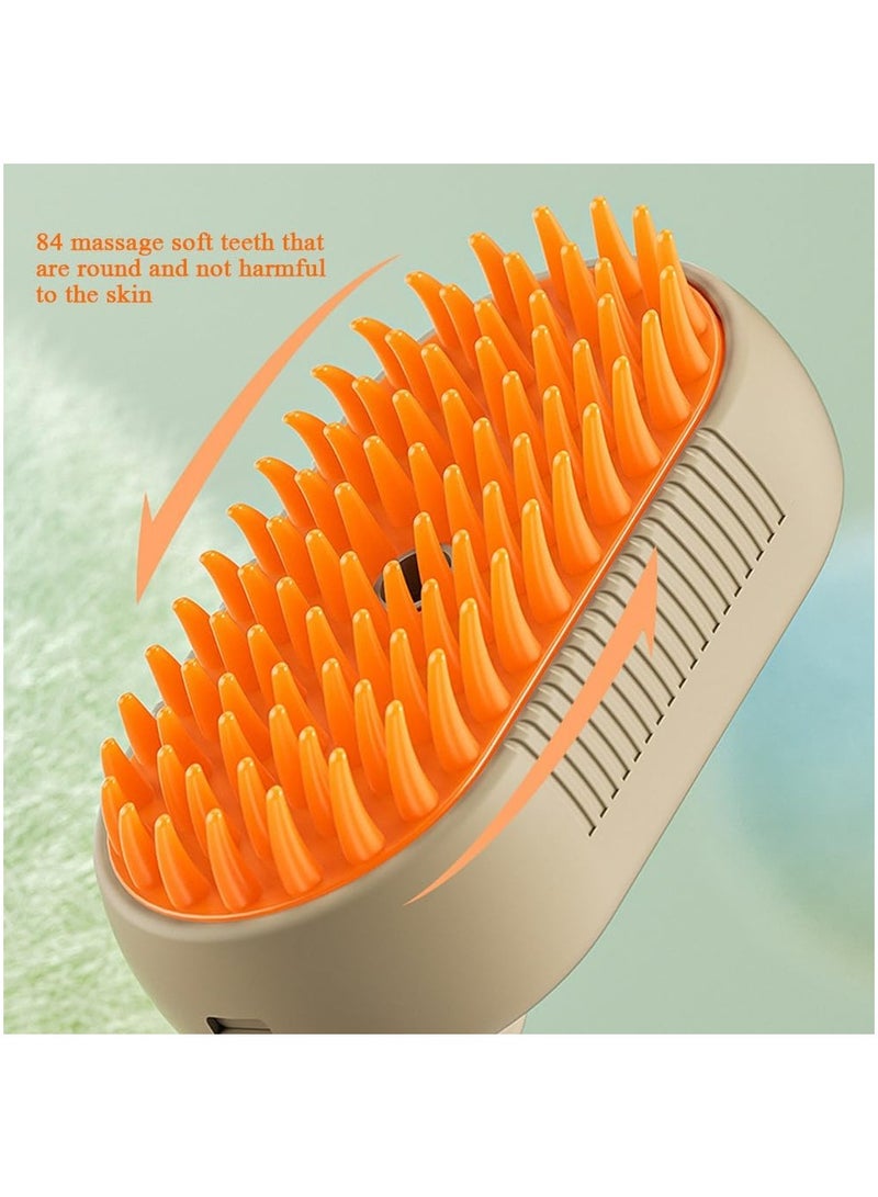 MileMelo 3-in-1 Steamy Brush & Pet Nail Clipper for Cats and Dogs | Steam Grooming Brush for Removing Tangles & Loose Hair | Gentle Shedding & Trimming Tool (Orange Brown)  - Image 4