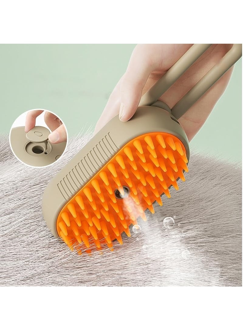 MileMelo 3-in-1 Steamy Brush & Pet Nail Clipper for Cats and Dogs | Steam Grooming Brush for Removing Tangles & Loose Hair | Gentle Shedding & Trimming Tool (Orange Brown)  - Image 5