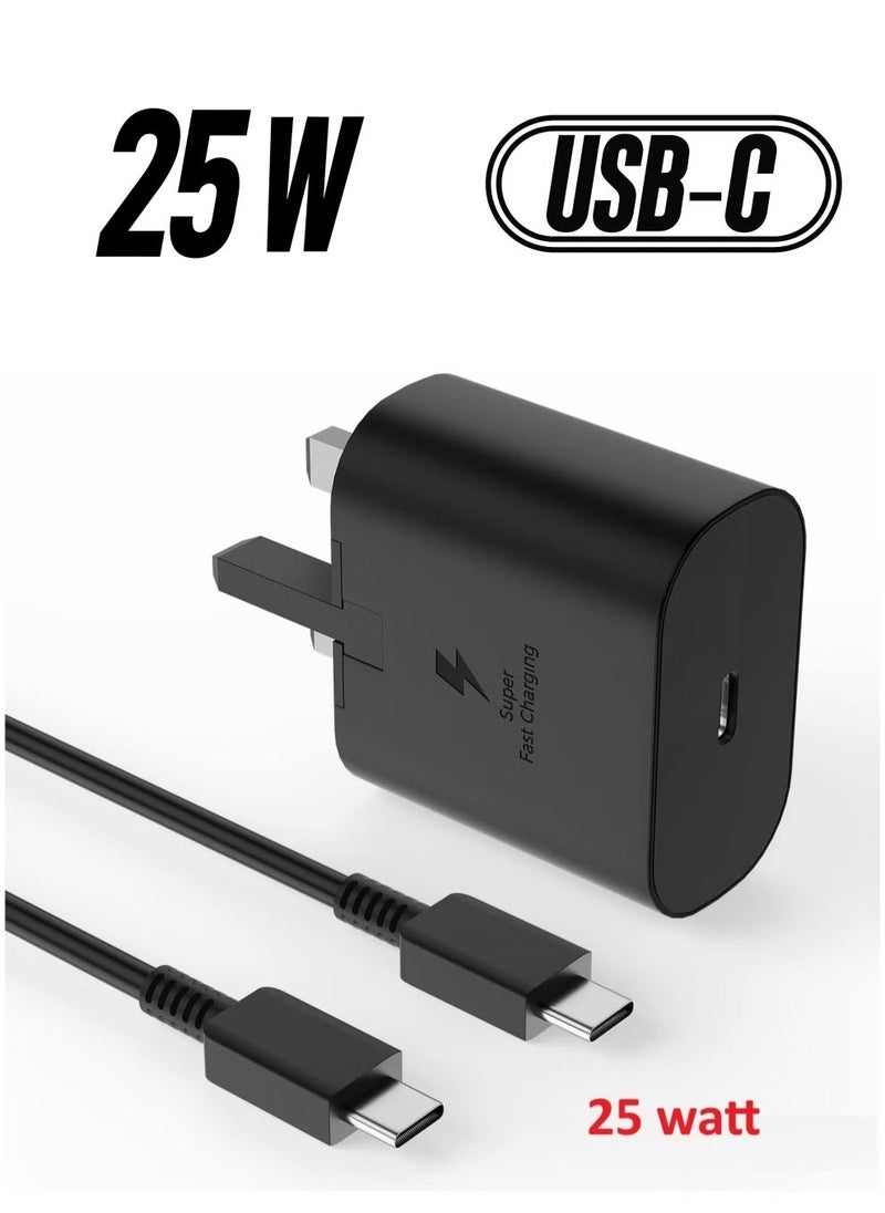 ELTRAZONE 25W USB-C Super Fast Charging PD Charger with 1m Cable | Compatible with Samsung Galaxy S25, S24, S23, S22, S21, S20 Ultra, S24+, S23+, S22+, S21+, A53, A15, A54, Galaxy Fold & Flip – Type C Power Adapter - Image 1