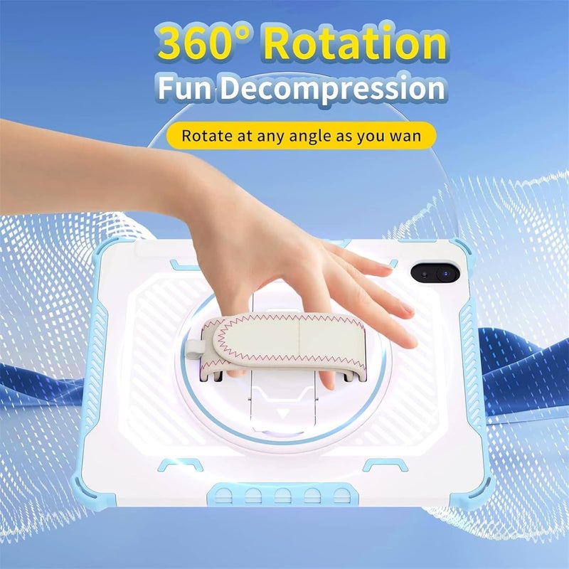 Motim Shockproof Case With Pencil Holder,Dual Layer Heavy Duty Protective Case Cover For Ipad Pro 12.9 2018/2020/2021/2022, W 360° Stand Hand Strap,Green - Image 3