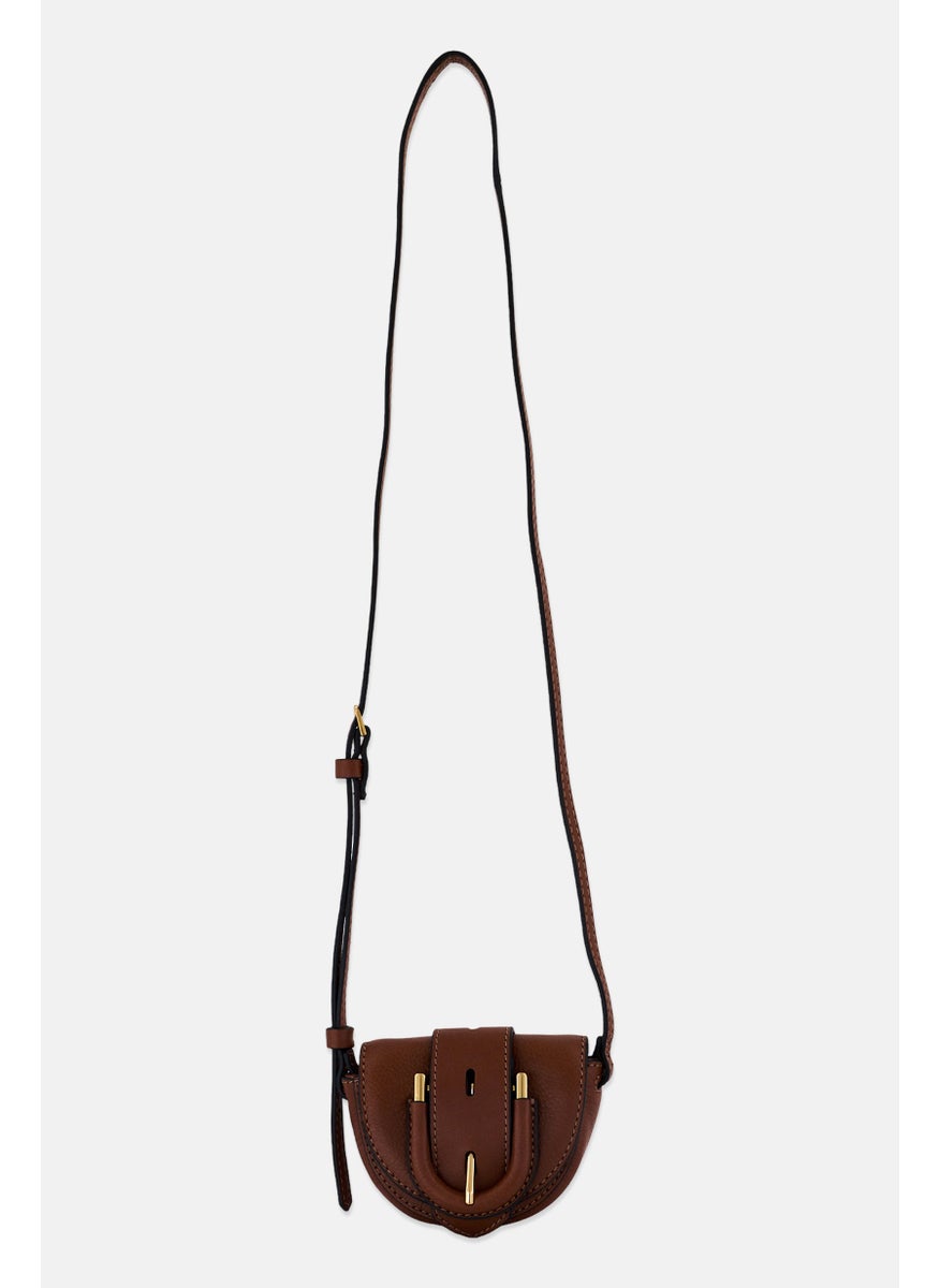 FOSSIL Women Leather Mini Crossbody Bag 6 H x 8 L x 5 W cm, Brown  - Image 1