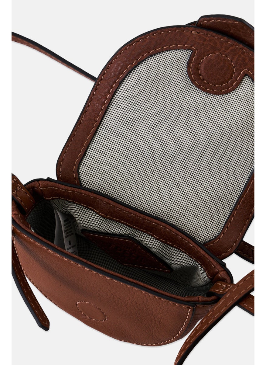 FOSSIL Women Leather Mini Crossbody Bag 6 H x 8 L x 5 W cm, Brown  - Image 3