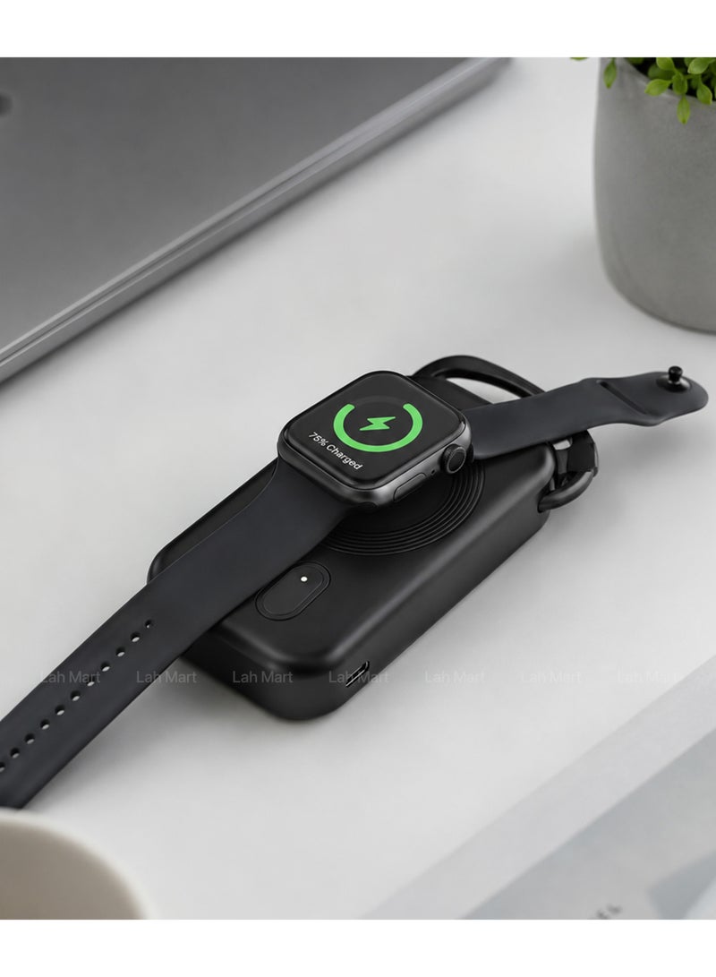GreenLion Magnetic Wireless Power Bank for Apple Watch, 1200mAh ,USB-C Portable Fast Charger, Compatible with Apple Watch Series Ultra, 10, 9, 8, 7, 6, SE - Image 2