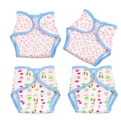 Pedolltree Reborn Baby Doll Diapers Underwear Accessories 4Piece Pack for 1722 inch Newborn Doll Reusable Washable - Image 1