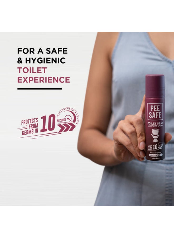 PEE SAFE بخاخ مطهر لمقعد المرحاض برائحة اللافندر تم اختباره من قبل أطباء الجلدية، شفاف 75 مل 8908010245126  - Image 2