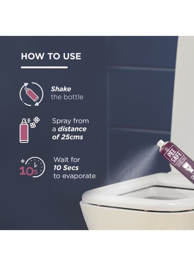 PEE SAFE بخاخ مطهر لمقعد المرحاض برائحة اللافندر تم اختباره من قبل أطباء الجلدية، شفاف 75 مل 8908010245126  - Image 3