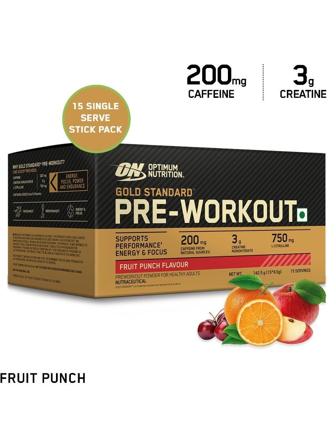 أوبتيموم نيوتريشن أوبتيموم نوتريشن (ON) معيار الذهب قبل التمرين - 142.5 جرام / 15 حزمة فردية (نكهة فواكه البونش) - Image 5