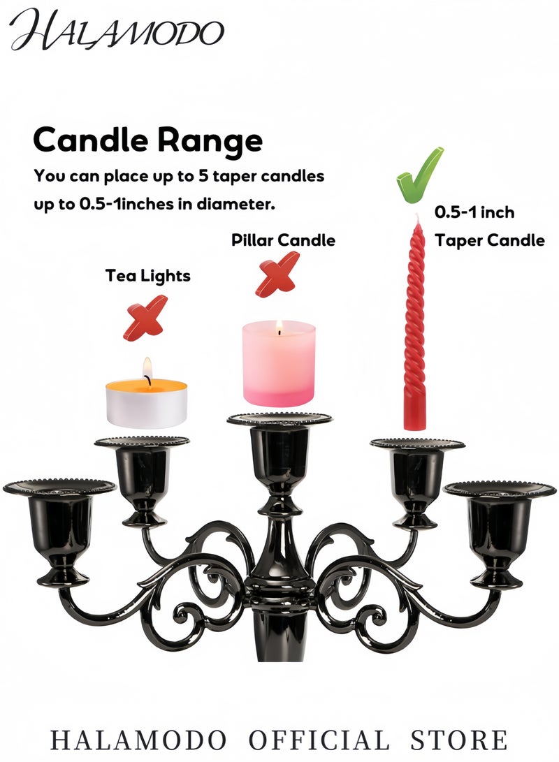 HALAMODO Metal Candle Holders with 5 Candle Metal Candelabra Candlestick Holders Tall Candle Holder Wedding Event Candelabra Candle Stand Decoration  - Image 4