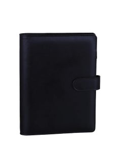 DUNISO A6 PU Leather Binder 6-Ring Notebook Binder Cover With 80 Sheets A6 Filler Paper, Refillable A6 Personal Planner Budget Binder With Magnetic Buckle Closure, Black  - Image 2