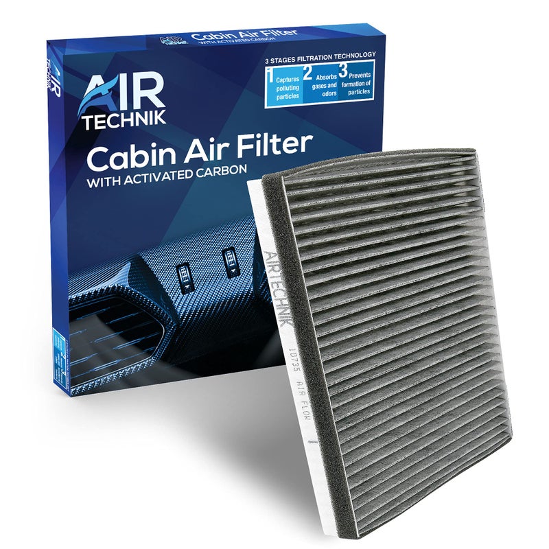 AirTechnik CF10735 Cabin Air Filter w/Activated Carbon | Fits Select 2011-2014 Genesis G70 G80 G90 GV70 GV80, Hyundai Equus, Genesis/Kia K900, Stinger, Telluride - 97133-3M000