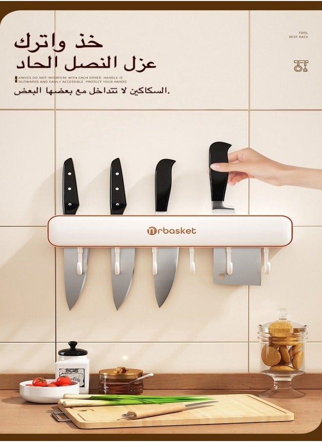 ماركة غير محددة - حامل أدوات المطبخ على الحائط، حامل أدوات المطبخ لاصق أسود بدون حفر، حامل أدوات المطبخ موفر للمساحة، خطافات حائط المطبخ للمطبخ والحمام والتخييم - Image 1