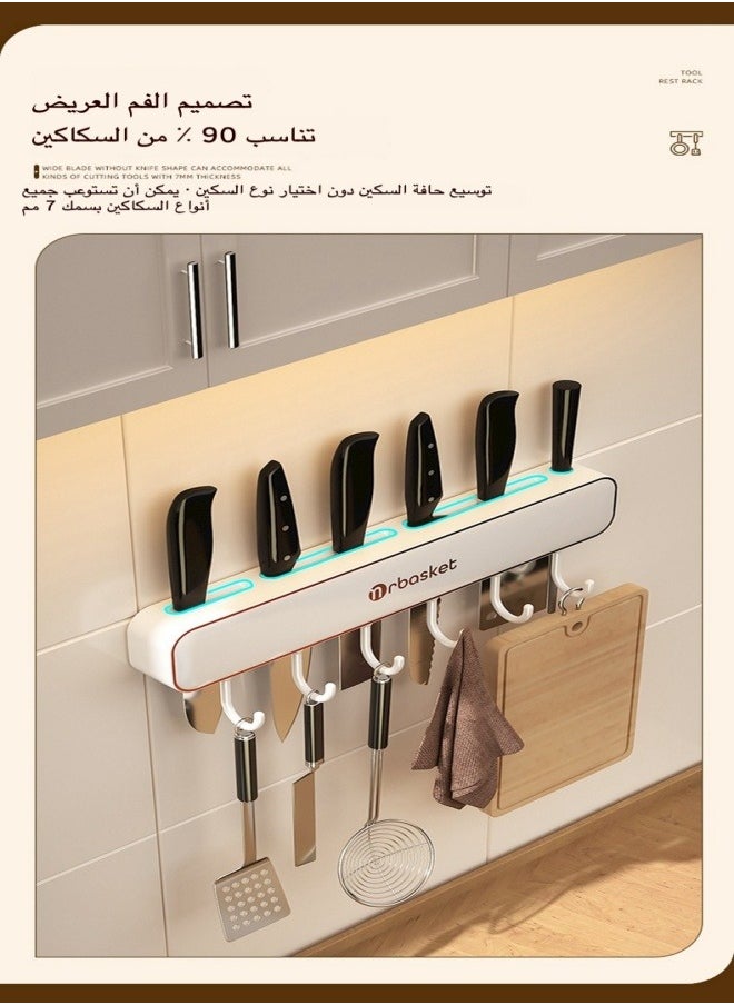 ماركة غير محددة - حامل أدوات المطبخ على الحائط، حامل أدوات المطبخ لاصق أسود بدون حفر، حامل أدوات المطبخ موفر للمساحة، خطافات حائط المطبخ للمطبخ والحمام والتخييم - Image 1