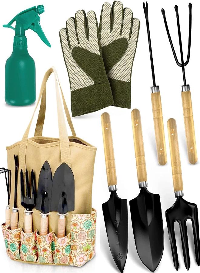 Scuddles - Gardening Tools for Women Stainless Steel Gardening Tools - Gardening Kit Garden Tools for Women Includes Shovel Trowel Fork Rake Gardening Gloves Perfect Gardening Gifts - Image 1