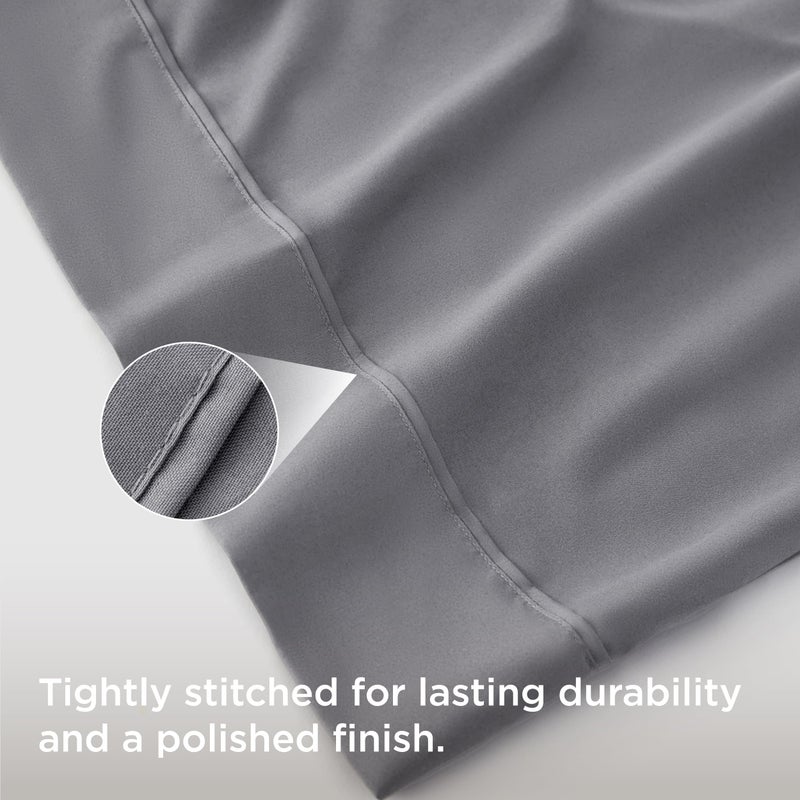 Bedsure Silver Grey Pillowcase Set - Standard Size (20x26 inches) Bed Pillow Cover - Brushed Microfiber, Wrinkle, Fade & Stain Resistant - Envelop Closure Pillow Case Set of 2 - Image 4