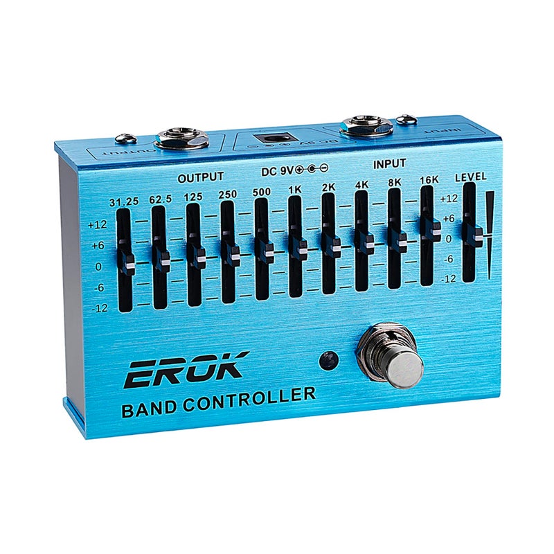 EROK EQ Pedal,10-Band Equalizer,(31.25Hzâ€“16kHz) with Â±12dB Gain/Attenuation for Each Band,for Electric Guitar Bass Eq Pedal,with Independent Controller Button - Image 1