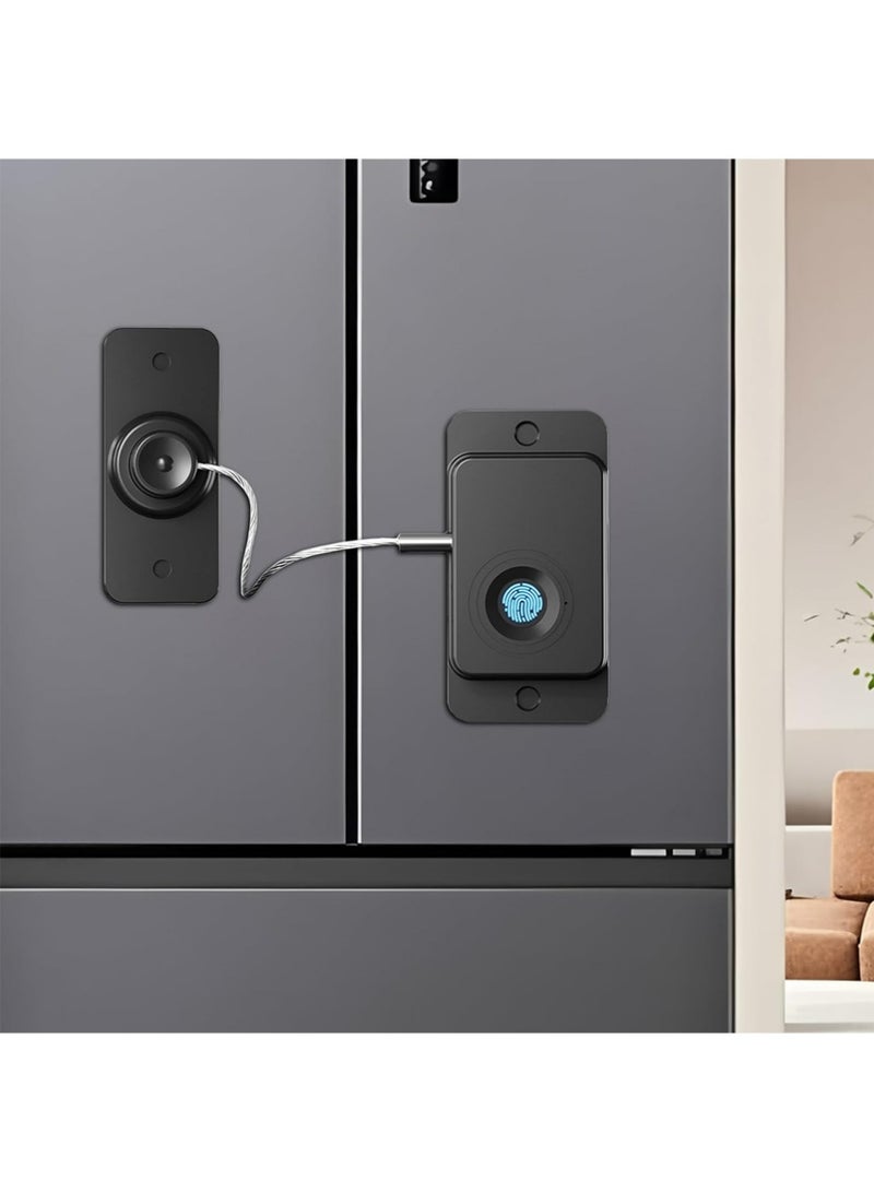 Smart Fingerprint Fridge Lock - Child Proof Cabinet Locks and Refrigerator Locks, No-Drill Adhesive Installation, for Fridge, Cabinet and Drawers - Image 2
