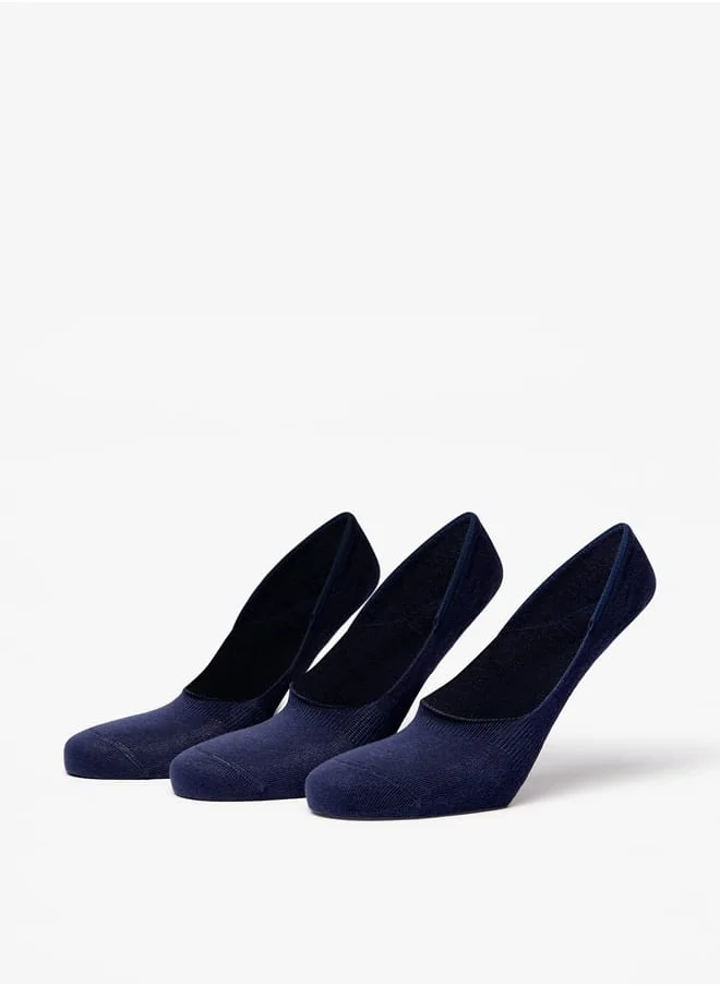 دوتشيني Men's Solid No Show Socks - Set of 3