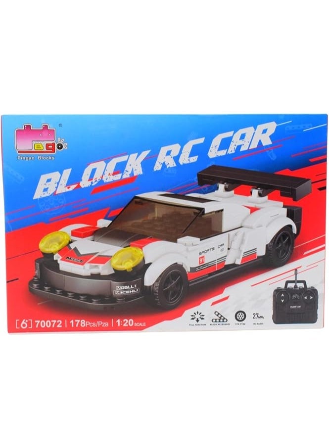 178-Piece Race Car Building Blocks, a Unique Gift for Skill Development, 1:20 Scale, Sleek Sporty Design (2.4 GHz Wireless Remote Control) - Image 4