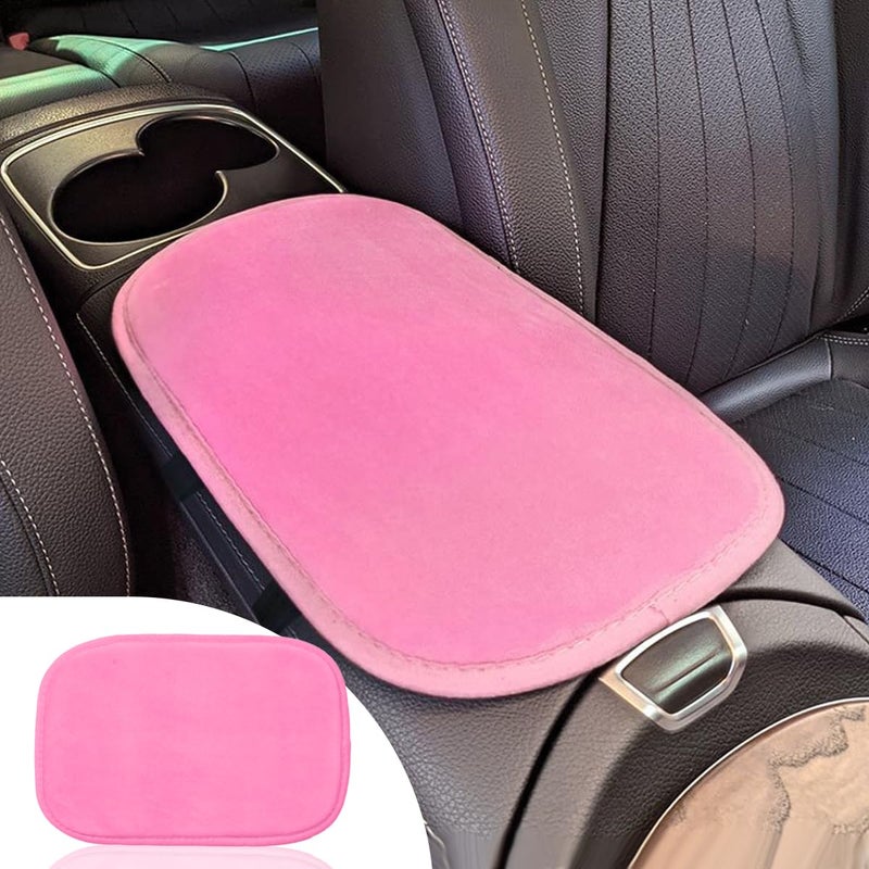 BDZMC Car Center Console Cover Soft Plush Armrest Cushion Car Armrest Seat Box Cover Protector Comfortable Interior Decoration Accessories Universal AntiSlip Armrest Pad Pink - Image 3