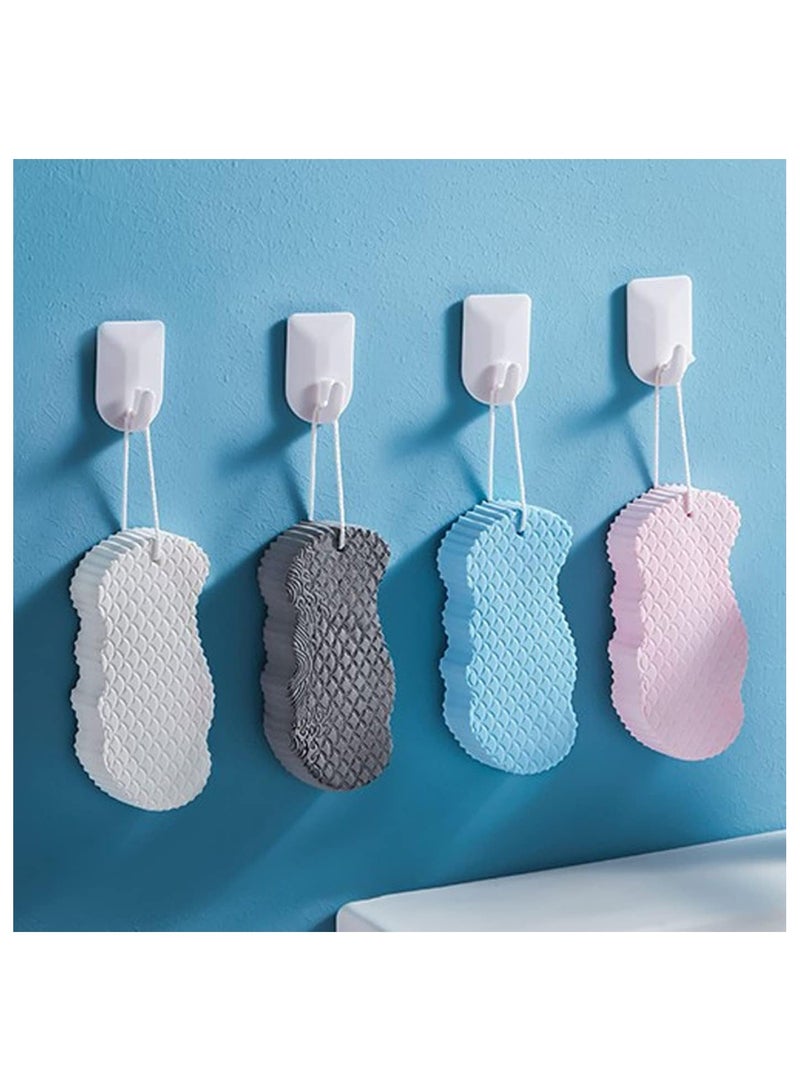 4 Pcs Baby Painless Bath Sponge, Soft Bath Body Shower Sponge with Hook (Multicolour) - Image 1
