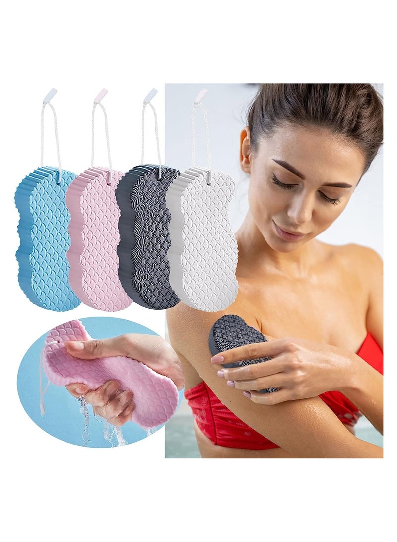 4 Pcs Baby Painless Bath Sponge, Soft Bath Body Shower Sponge with Hook (Multicolour) - Image 3