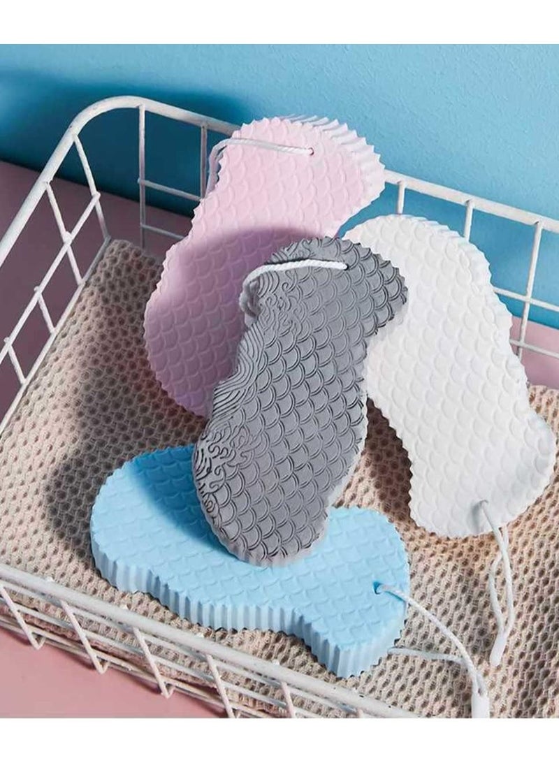 4 Pcs Baby Painless Bath Sponge, Soft Bath Body Shower Sponge with Hook (Multicolour) - Image 2