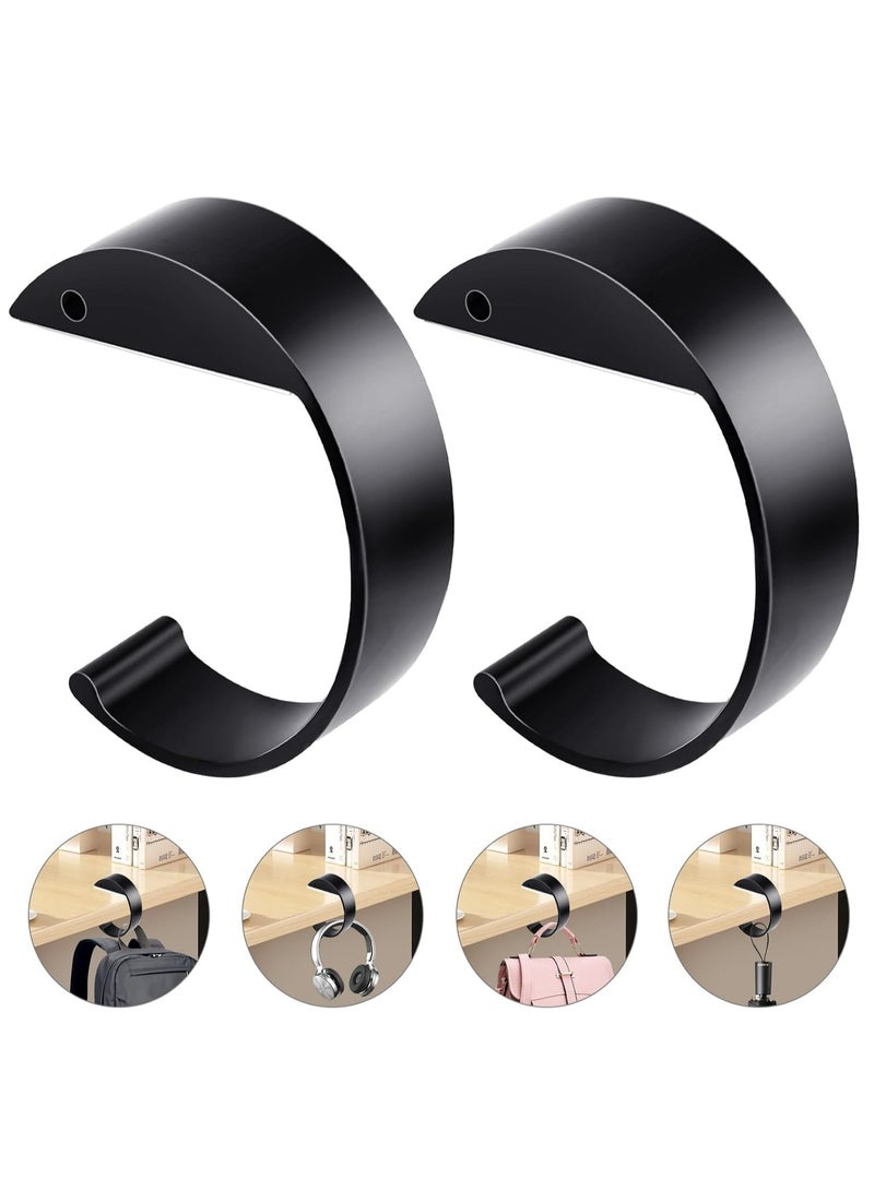 Oasisgalore 2 Pcs Table Desk Bag Hooks, Heavy-Duty Purse Hangers with Headphone Stand, Desk Mount Bag Holder Hooks  - Image 1