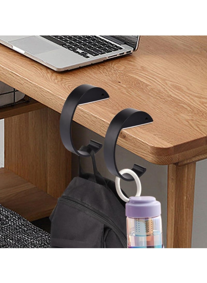 Oasisgalore 2 Pcs Table Desk Bag Hooks, Heavy-Duty Purse Hangers with Headphone Stand, Desk Mount Bag Holder Hooks  - Image 2