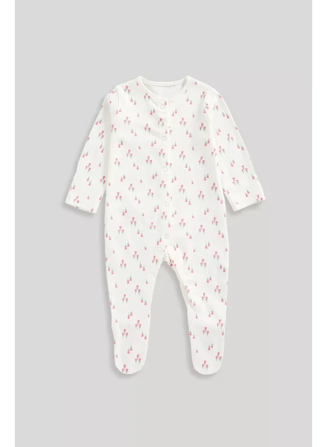 mothercare Tulip Baby Sleepsuits - 3 Pack