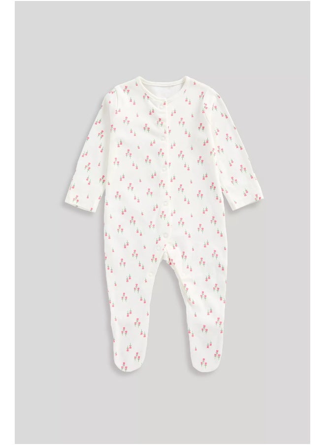 mothercare Tulip Baby Sleepsuits - 3 Pack  - Image 3
