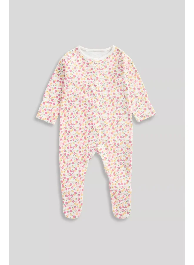 mothercare Tulip Baby Sleepsuits - 3 Pack