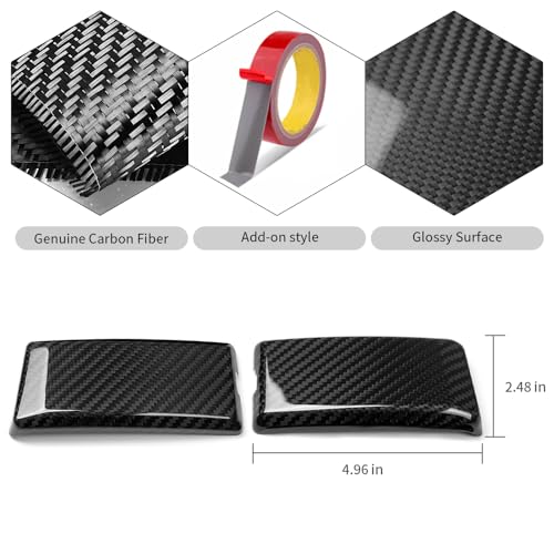 Jogon Real Carbon Fiber Roof Luggage Rack Cover Trim for Ford Bronco Raptor Wildtrak Big Bend Everglades 2021 2022 2023 2024 2025, Front Roof Screw Molding Shell Cap (Glossy CF) - Image 3