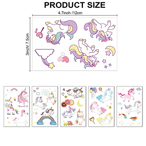 S.A.V.I 10PCS. Unicorn Temporary Tattoo Stickers For Kids, Birthday Party Decorations, Party Supplies, Stickers for Face, Hands, Neck Size 12x7.5CM Multi Color - Image 2