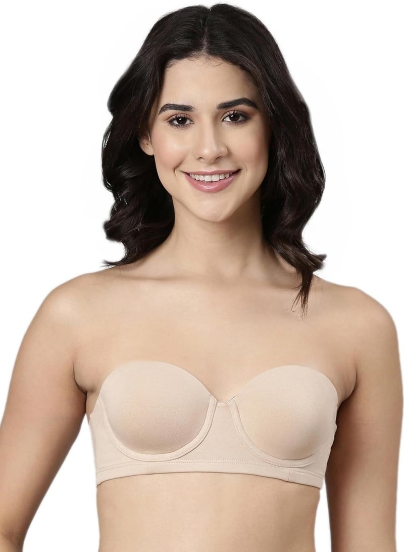enamor Women Adjustable and Detachable Straps Underwire Padded Multiway Bra Pale Skin - Image 1
