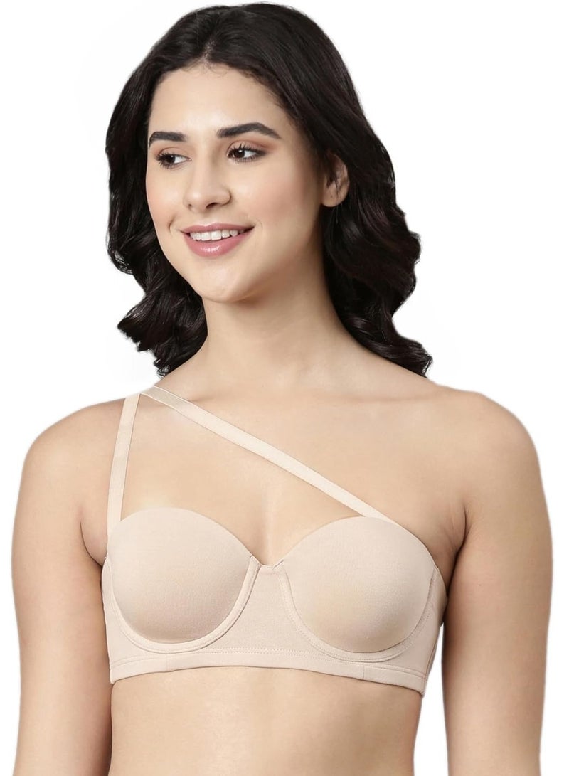 enamor Women Adjustable and Detachable Straps Underwire Padded Multiway Bra Pale Skin - Image 4