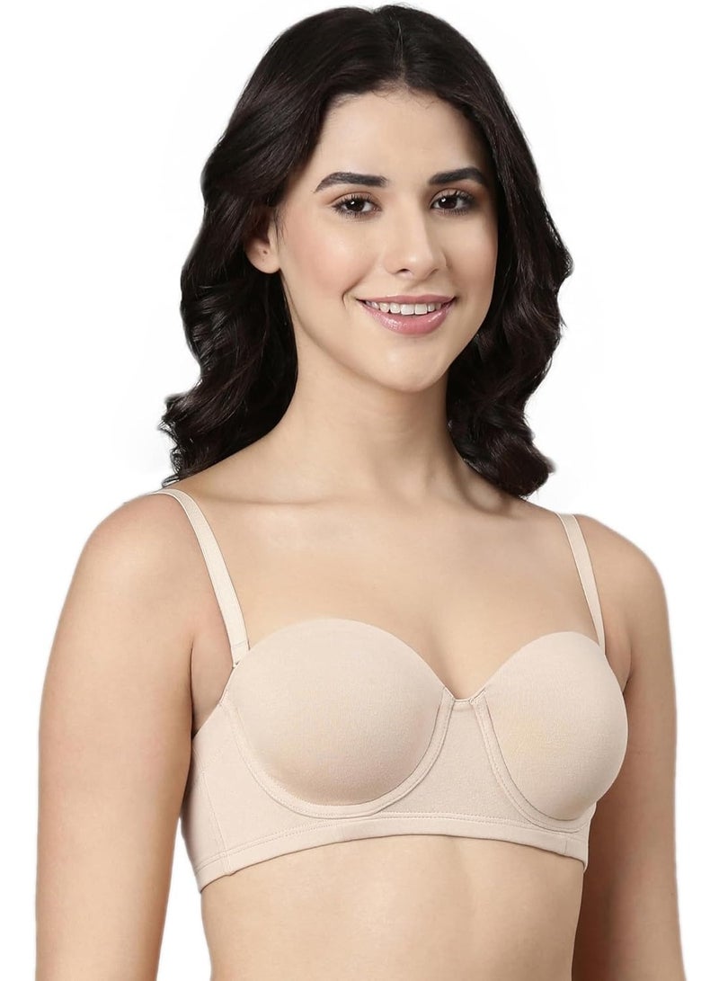 enamor Women Adjustable and Detachable Straps Underwire Padded Multiway Bra Pale Skin - Image 5
