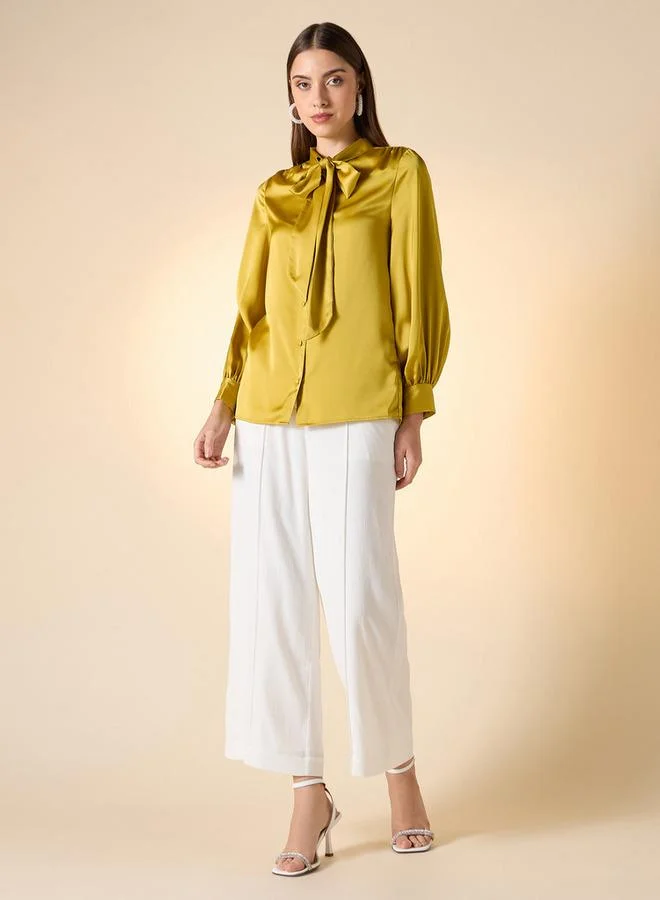 ايكونيك قميص بياقة فيونكة وأكمام طويلة من آيكونيك