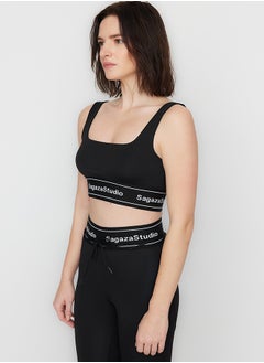 trendyol X Sagaza Studio Black Push-up, Square Collar Sports Bra. TCLSS23SS00002  - Image 4