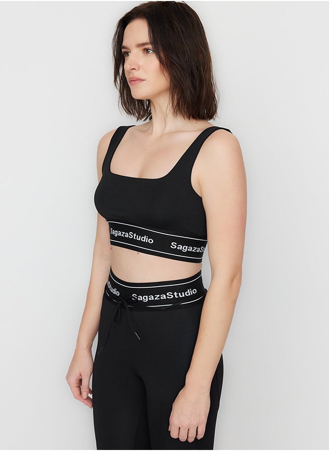trendyol X Sagaza Studio Black Push-up, Square Collar Sports Bra. TCLSS23SS00002  - Image 4