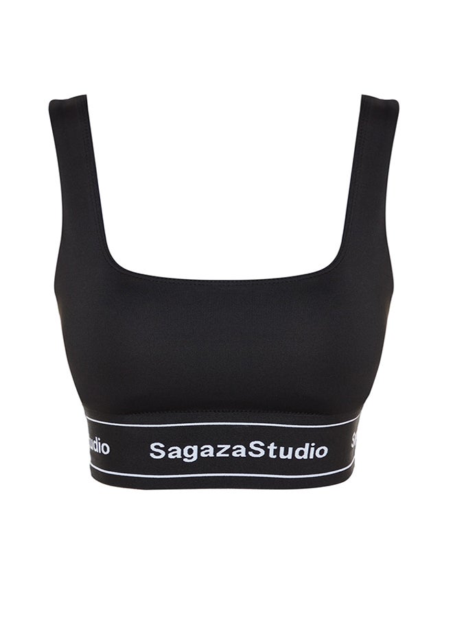trendyol - X Sagaza Studio Black Push-up, Square Collar Sports Bra. TCLSS23SS00002 - Image 1
